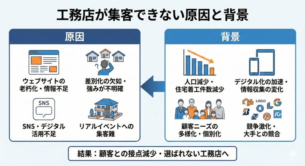 工務店が集客できない原因と背景