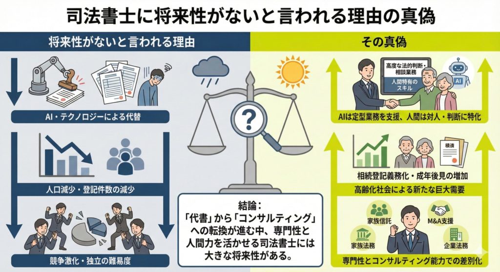 司法書士に将来性がないと言われる理由の真偽