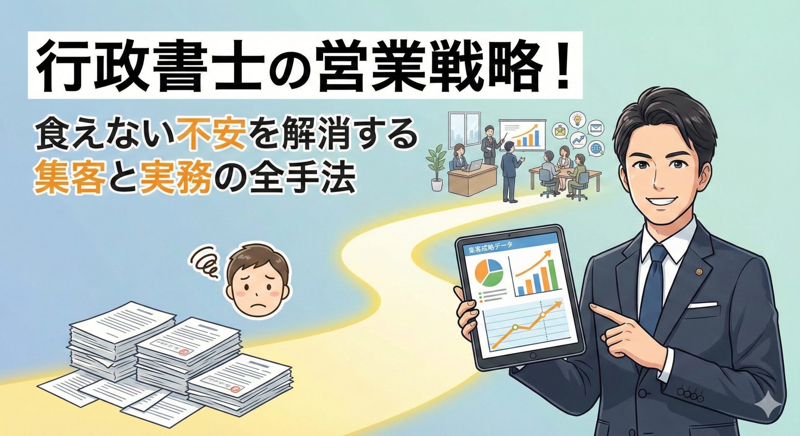 行政書士の営業戦略！食えない不安を解消する集客と実務の全手法